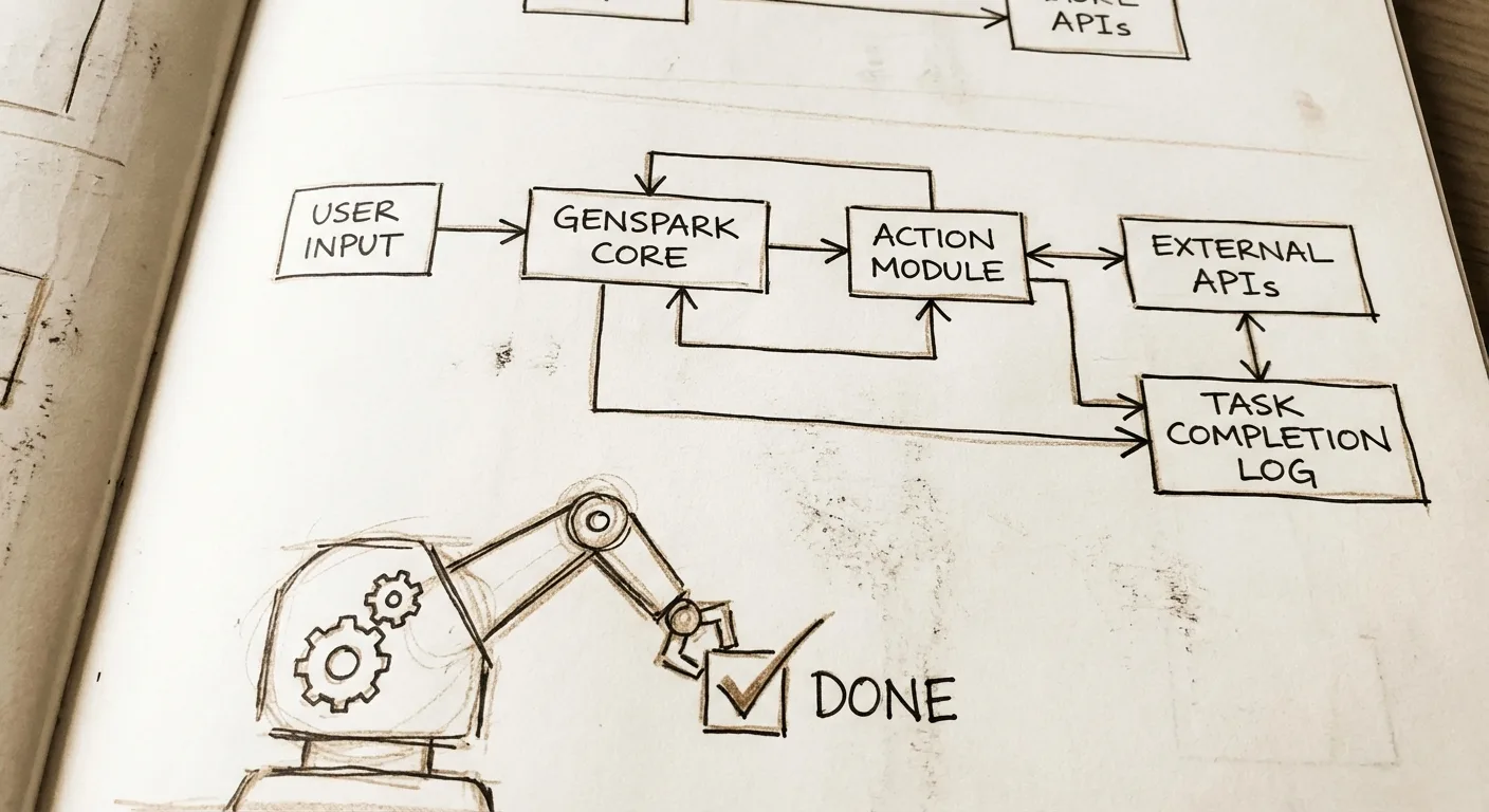 GenSpark AI agent tutorial interface showing code editor and automation workflow for building productive AI assistants