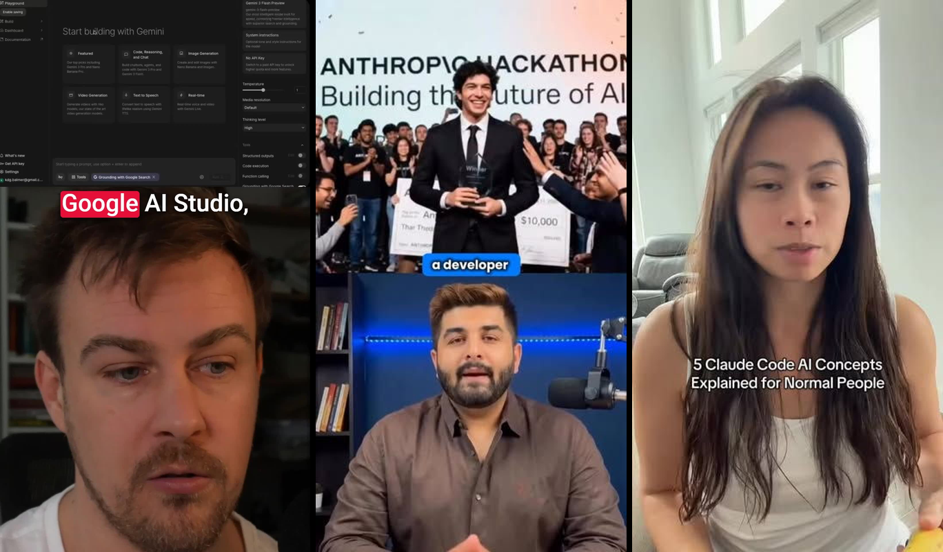 VibeClan.ai team collaborating on AI development with laptops, code, and futuristic tech elements in modern workspace